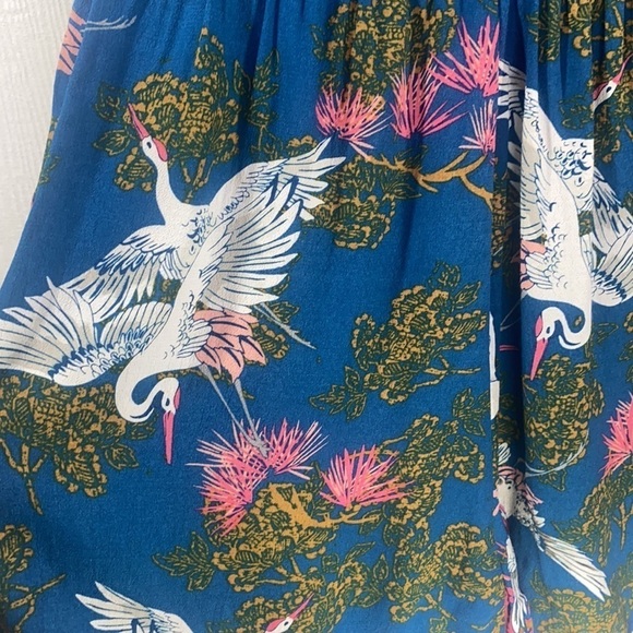 Express - Ruffle Short Romper with Bird and Floral Print Size XS - Picture 5 of 13